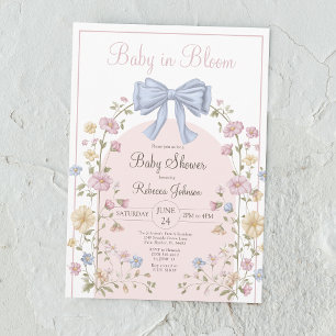 Invitación Bebé en Flor Pastel Dulce Shower de Wildflower par
