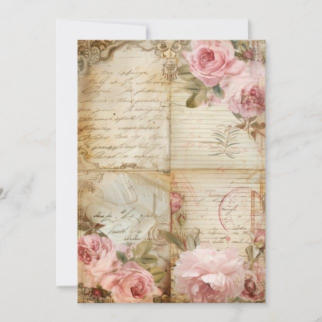 Invitación Bebé en flor | Pasteles suaves (Anverso)