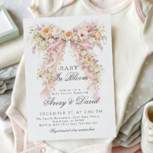 Invitación Bebé en flor Razo floral Niña Celebración de bebé 