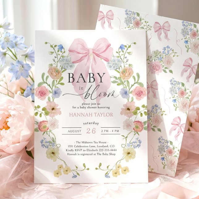 Invitación Bebé en Flor Rosa Cumpleaños de Baby Shower (Subido por el creador)