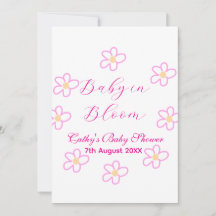 Bebé en flor rosa ducha bebé simple elegancia