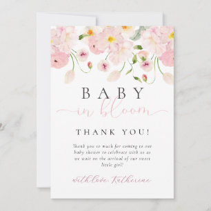 Invitación Bebé en Flor Rosa Fiesta de Bebé Floral