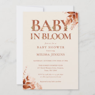 Invitación Bebé en Flor Rustico Shower de Otoño para el Bebé