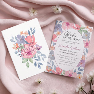 Invitación Bebé en Flor Silvestre Aquarela Baby Shower