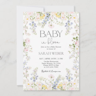 Invitación Bebé en Flor Silvestre Baby Shower Niña