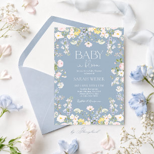 Invitación Bebé en Flor Silvestre Baby Shower Niño
