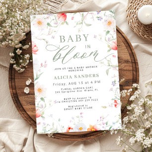 Invitación Bebé en flor silvestre floral boho baby shower