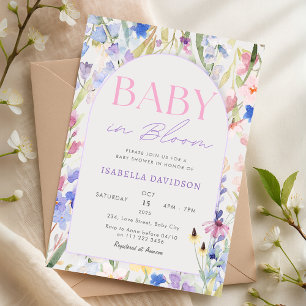 Invitación Bebé en flor silvestre florero Baby Shower
