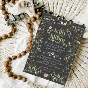 Invitación Bebé en flor silvestre florín Baby Shower oscuro m