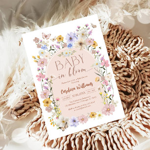 Invitación Bebé en Flor Silvestre Mariposa Shower de Bebé
