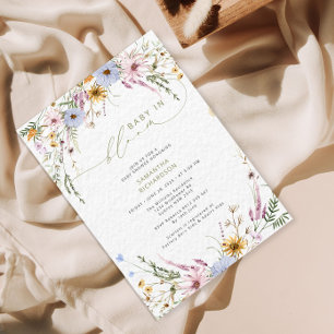 Invitación Bebé en flor Wildflower Baby Shower