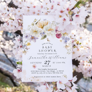 Invitación Bebé en flor Wildflower Rustic Baby Shower