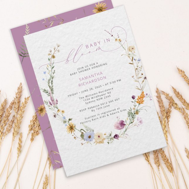 Invitación Bebé en flor Wildflower Rustic Baby Shower (Subido por el creador)