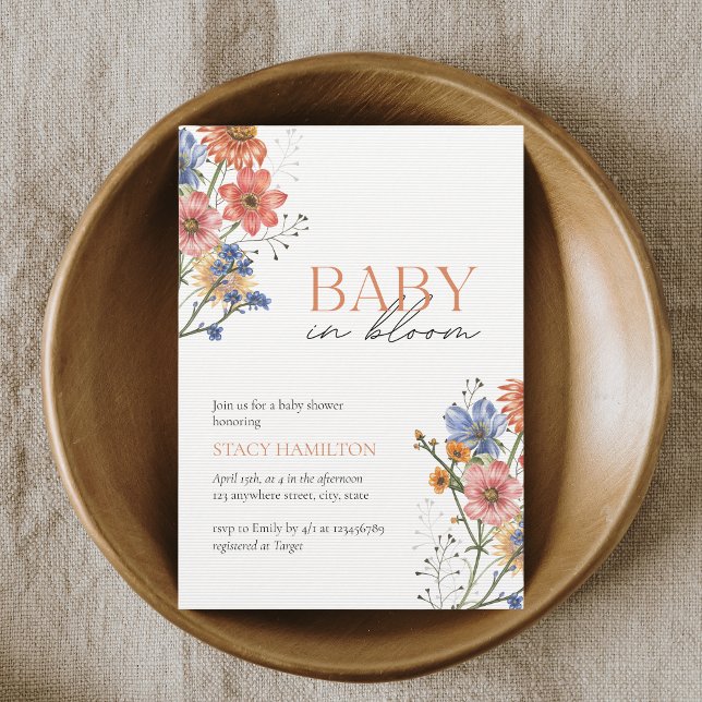 Invitación Bebé en flor Wildflower Spring Baby Shower (Subido por el creador)