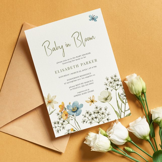 Invitación Bebé en floración ducha de bebé de flores silvestr (Subido por el creador)