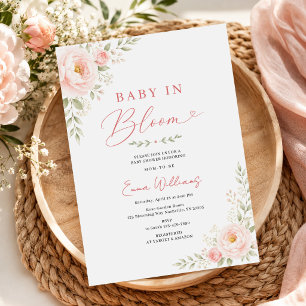 Invitación Bebé en Floración Fiesta de Baby Shower con Flores