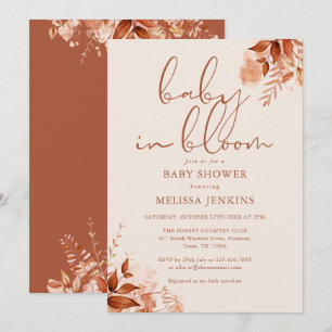 Invitación Bebé en Floración Fiesta de Bebé Otoño