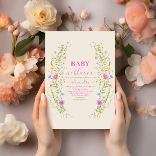 Invitación Bebé en floración Greenery & Gold Baby Shower