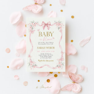 Invitación Bebé en Floración Mariposa Flor Silvestre Baby Sho