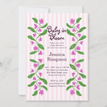 Bebé en Floración Shower Art Nouveau Floral Rosa L