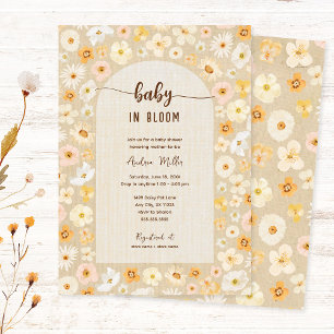 Invitación Bebé en flores apretadas en Bloom