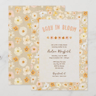 Invitación Bebé en flores apretadas en Bloom ducha de bebé