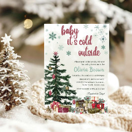 Invitación Bebé en invierno hace frío fuera de Baby Shower