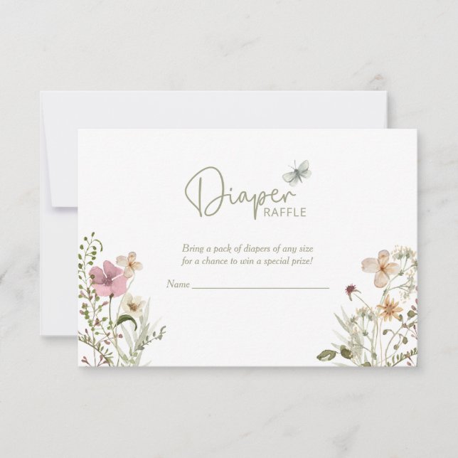 Invitación Bebé en la Baby Shower Chica de pañales de Bloom (Anverso)
