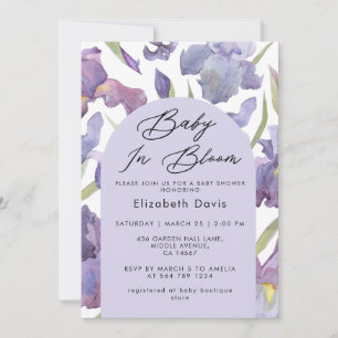 Invitación Bebé en la coloración de agua de la sangre Iris Sp