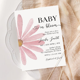 Invitación Bebé En La Ducha Chica Floral De Boho Daisy