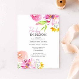 Invitación Bebé En La Ducha De Agua Floral De Bloom