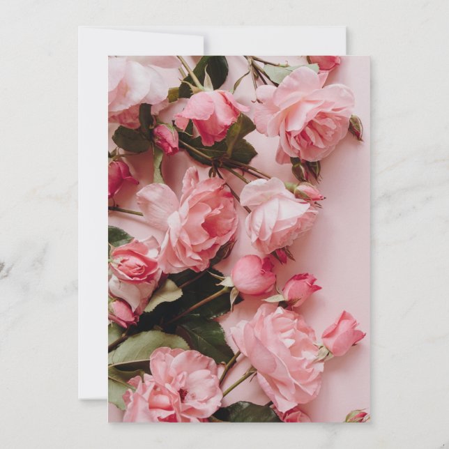 Invitación Bebé en la ducha floral rosa de chica en Bloom (Reverso)