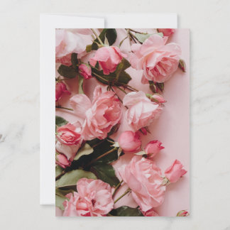 Invitación Bebé en la ducha floral rosa de chica en Bloom