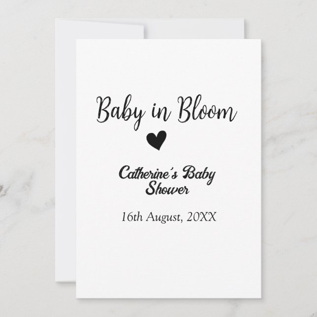Invitación Bebé en la flor de la ducha de bebé simple cita de (Anverso)