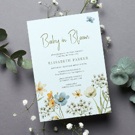 Invitación Bebé en la flor de primavera floreciente