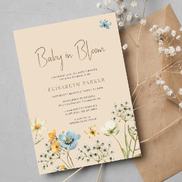 Invitación Bebé en la flor de primavera floreciente