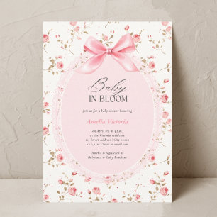 Invitación Bebé en la flor floral de agua de la flor de sangr