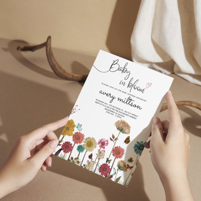 Invitación Bebé en la flor silvestre de la ducha de bebé (Subido por el creador)