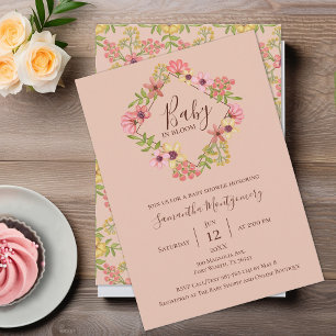 Invitación Bebé en la floral floral Primavera de Baby Shower 