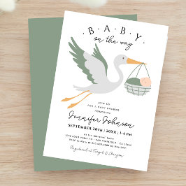 Invitación Bebé en la forma en que la cigüeña se salva el Bab