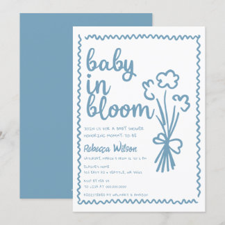 Invitación Bebé en la mano caprichosa de Bloom Drake Boy Baby