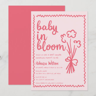 Invitación Bebé en la mano caprichosa de la sangre Chica Baby