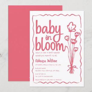 Invitación Bebé en la mano caprichosa de la sangre Chica Baby