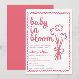 Invitación Bebé en la mano caprichosa de la sangre Chica Baby