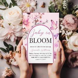 Invitación Bebé en la mariposa mariposa Chica Baby Shower