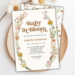Invitación Bebé en la Moda Bloom Boho Crema Floral Baby Showe