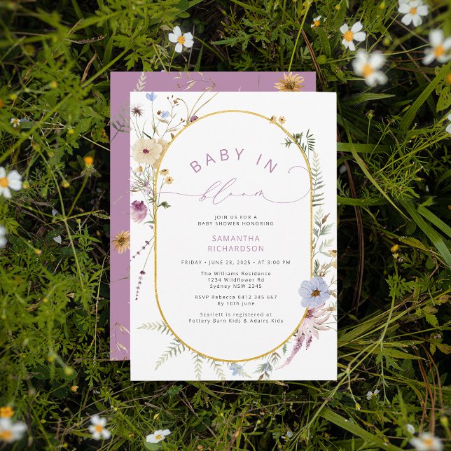 Invitación Bebé en la Moda de florines salvajes Baby Shower (Subido por el creador)