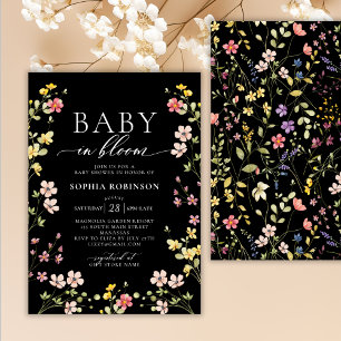 Invitación Bebé en la Moda Flor Silvestre Bloom Boho Baby Sho