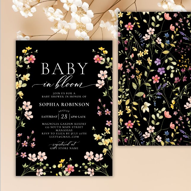 Invitación Bebé en la Moda Flor Silvestre Bloom Boho Baby Sho (Subido por el creador)