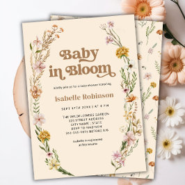 Invitación Bebé en la Moda Floral de Bloom Boho en Baby Showe